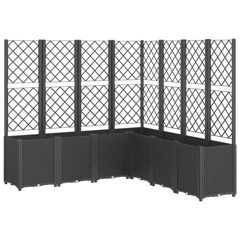 Garden Planter with Trellis Black 160x160x140 cm PP