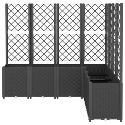 Garden Planter with Trellis Black 160x160x140 cm PP