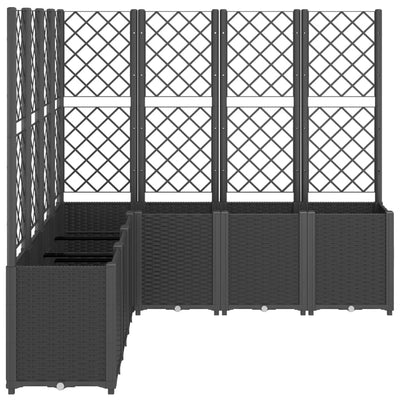 Garden Planter with Trellis Black 160x160x140 cm PP