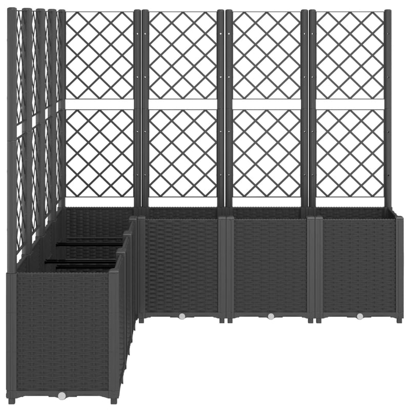 Garden Planter with Trellis Black 160x160x140 cm PP