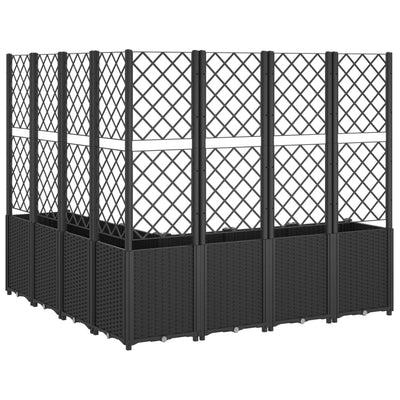 Garden Planter with Trellis Black 160x160x140 cm PP