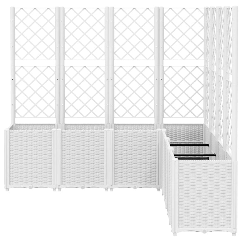 Garden Planter with Trellis White 160x160x140 cm PP