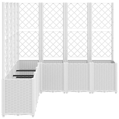 Garden Planter with Trellis White 160x160x140 cm PP