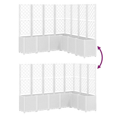 Garden Planter with Trellis White 160x160x140 cm PP