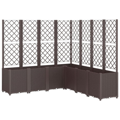 Garden Planter with Trellis Brown 160x160x140 cm PP