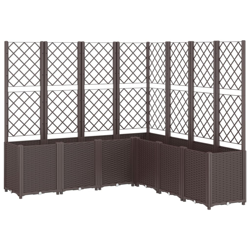 Garden Planter with Trellis Brown 160x160x140 cm PP