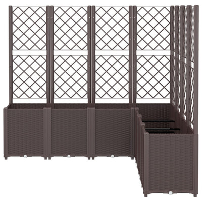 Garden Planter with Trellis Brown 160x160x140 cm PP