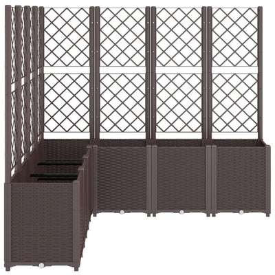 Garden Planter with Trellis Brown 160x160x140 cm PP