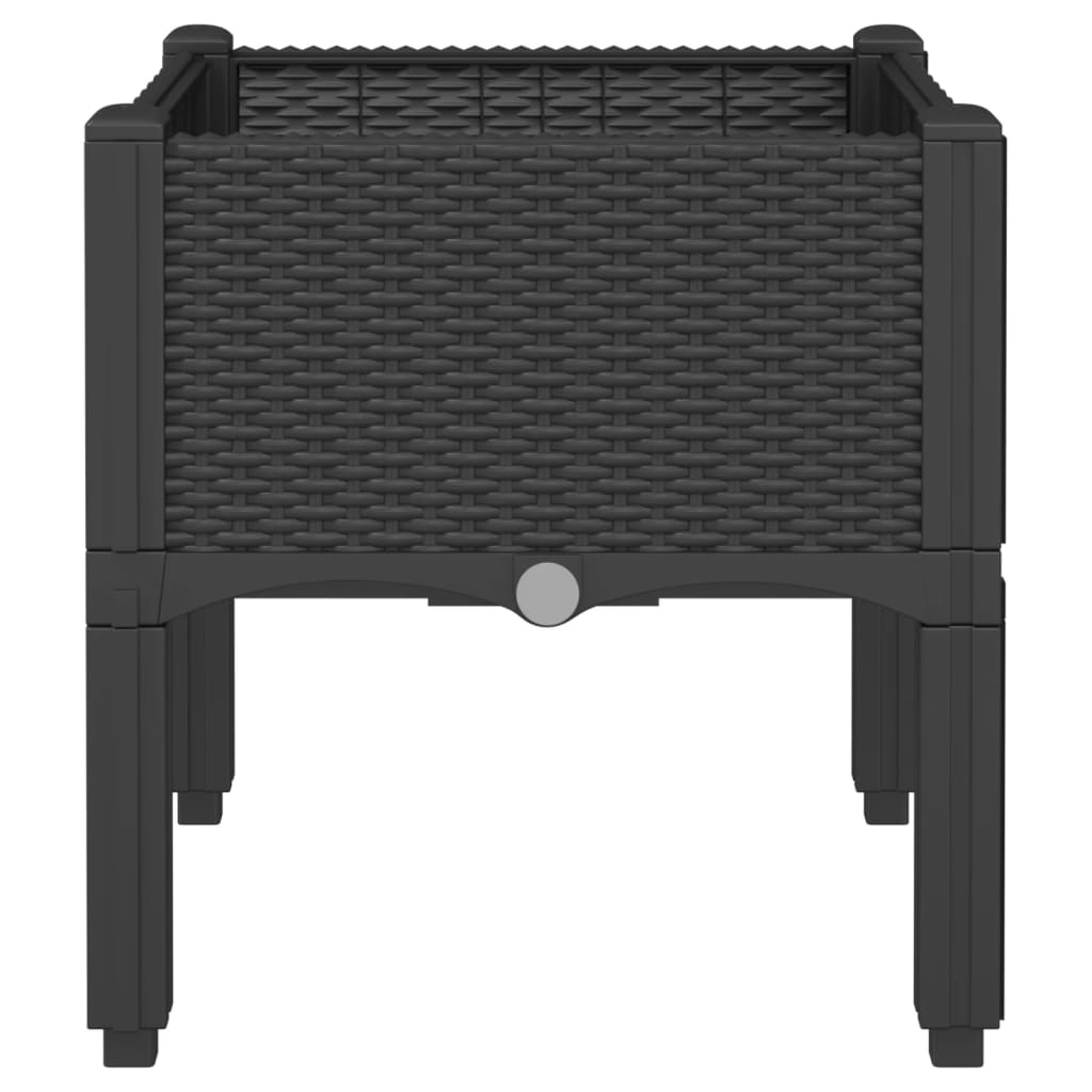 vidaXL Garden Planter with Legs Black 40x40x42 cm PP 4