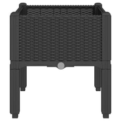 vidaXL Garden Planter with Legs Black 40x40x42 cm PP 5