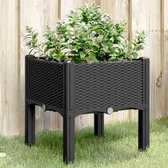 vidaXL Garden Planter with Legs Black 40x40x42 cm PP 1