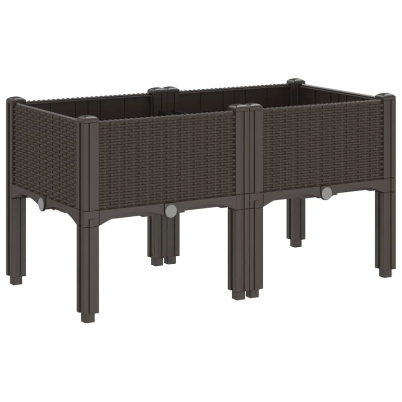 Garden Planter with Legs Brown 80x40x42 cm PP