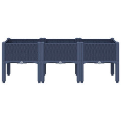 vidaXL Garden Planter with Legs Blue Grey 120x40x42 cm PP 3