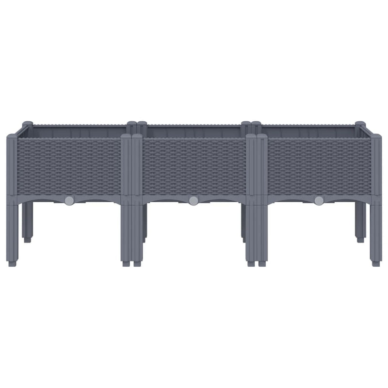 Garden Planter with Legs Grey 120x40x42 cm PP