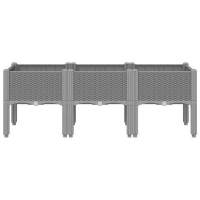 Garden Planter with Legs Light Grey 120x40x42 cm PP