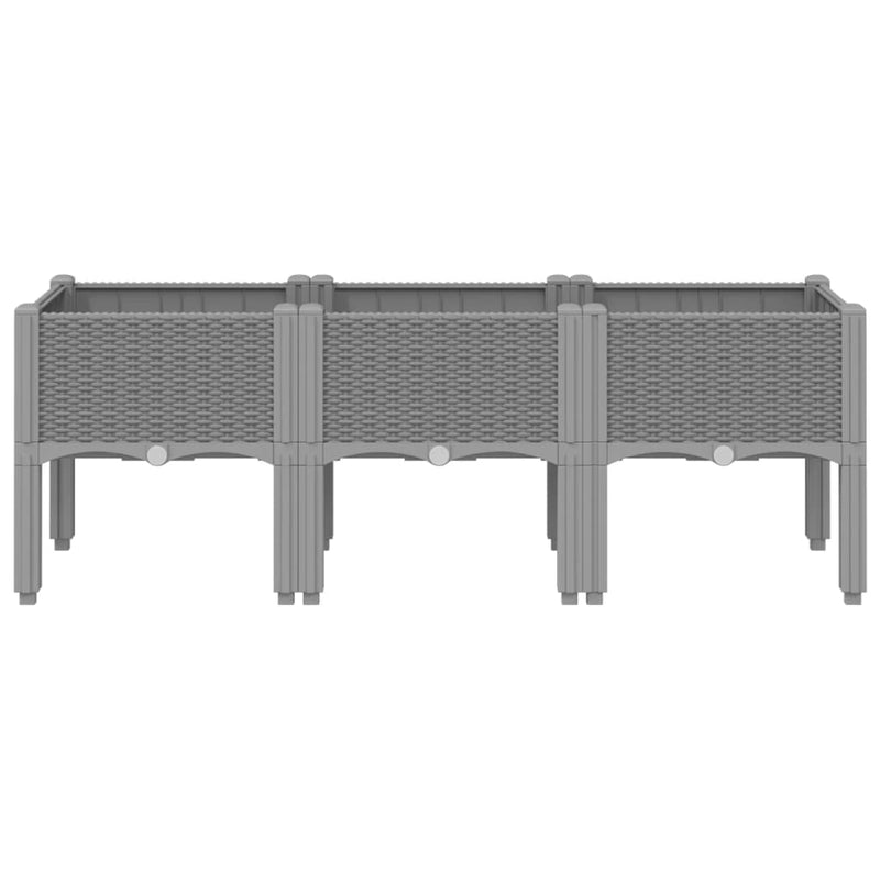 Garden Planter with Legs Light Grey 120x40x42 cm PP