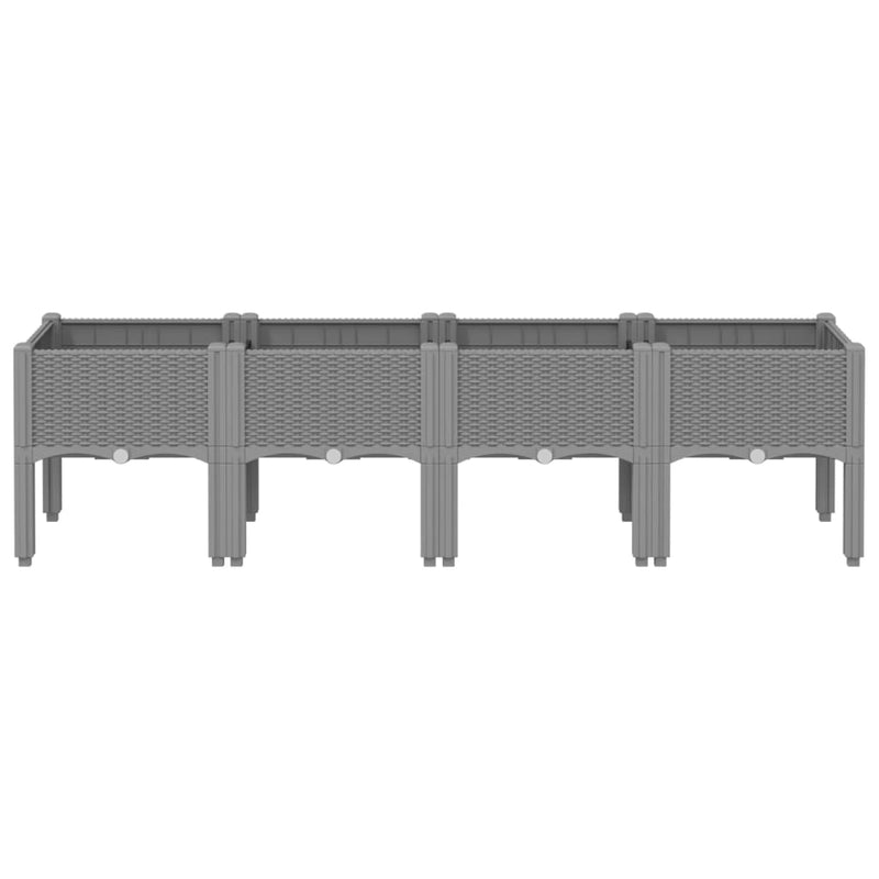 Garden Planter with Legs Light Grey 160x40x42 cm PP