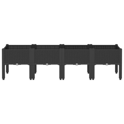 Garden Planter with Legs Black 160x40x42 cm PP