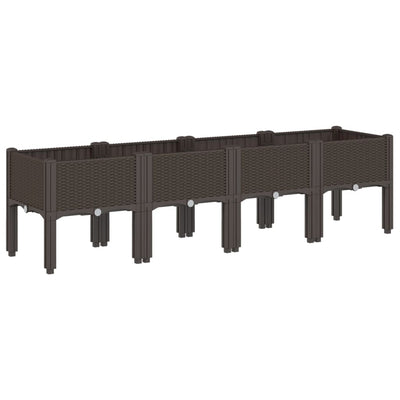 Garden Planter with Legs Brown 160x40x42 cm PP