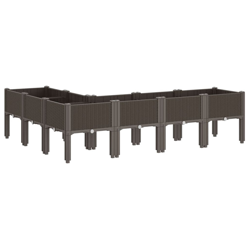 Garden Planter with Legs Brown 160x120x42 cm PP