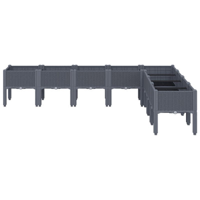 Garden Planter with Legs Grey 200x160x42 cm PP