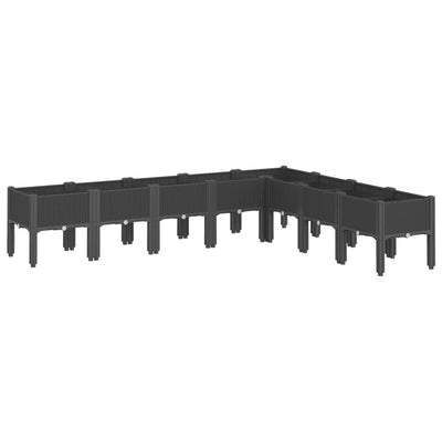 Garden Planter with Legs Black 200x160x42 cm PP