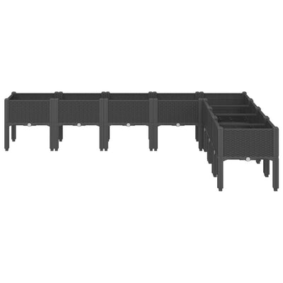 Garden Planter with Legs Black 200x160x42 cm PP