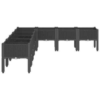 Garden Planter with Legs Black 200x160x42 cm PP