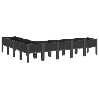 Garden Planter with Legs Black 200x160x42 cm PP