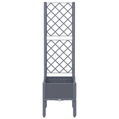 Garden Planter with Trellis Grey 40x40x142 cm PP