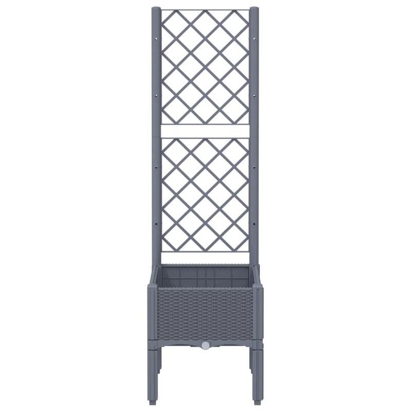 Garden Planter with Trellis Grey 40x40x142 cm PP