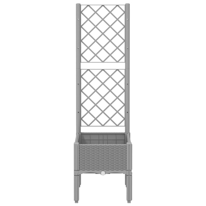 Garden Planter with Trellis Light Grey 40x40x142 cm PP