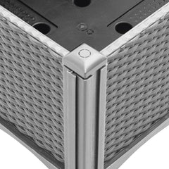 vidaXL Garden Planter with Trellis Light Grey 40x40x142 cm PP 6
