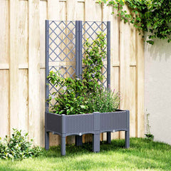 vidaXL Garden Planter with Trellis Blue Grey 80x40x142 cm PP 1