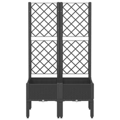 vidaXL Garden Planter with Trellis Black 80x40x142 cm PP 3