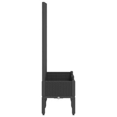 vidaXL Garden Planter with Trellis Black 80x40x142 cm PP 4