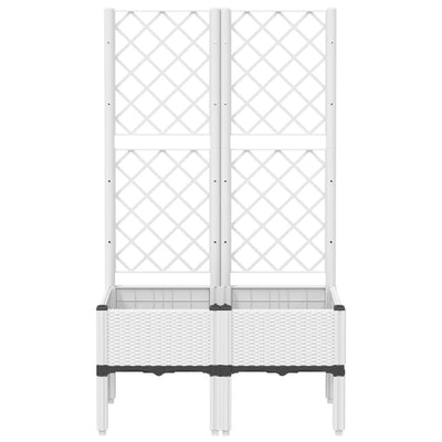 Garden Planter with Trellis White 80x40x142 cm PP