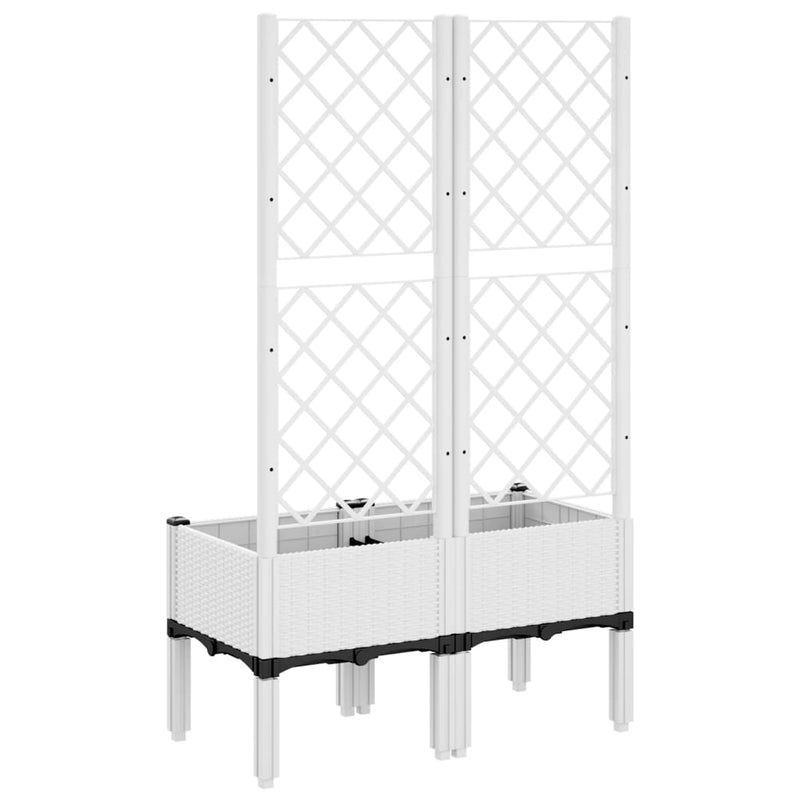 Garden Planter with Trellis White 80x40x142 cm PP