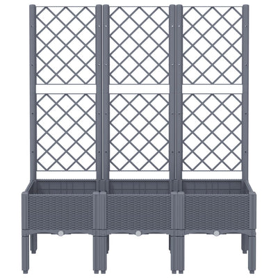 Garden Planter with Trellis Grey 120x40x142 cm PP