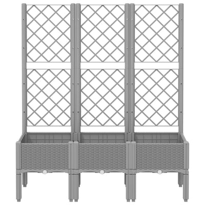 Garden Planter with Trellis Light Grey 120x40x142 cm PP