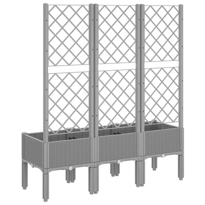 Garden Planter with Trellis Light Grey 120x40x142 cm PP