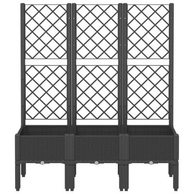 Garden Planter with Trellis Black 120x40x142 cm PP