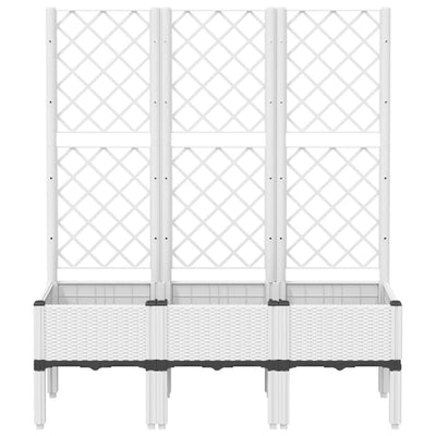 Garden Planter with Trellis White 120x40x142 cm PP