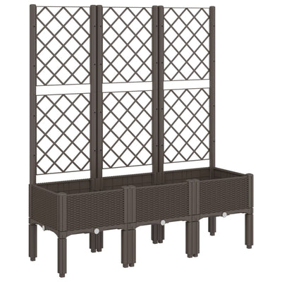 Garden Planter with Trellis Brown 120x40x142 cm PP