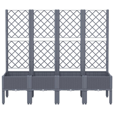 Garden Planter with Trellis Grey 160x40x142 cm PP