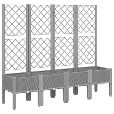 Garden Planter with Trellis Light Grey 160x40x142 cm PP