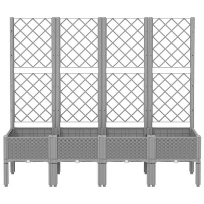 Garden Planter with Trellis Light Grey 160x40x142 cm PP