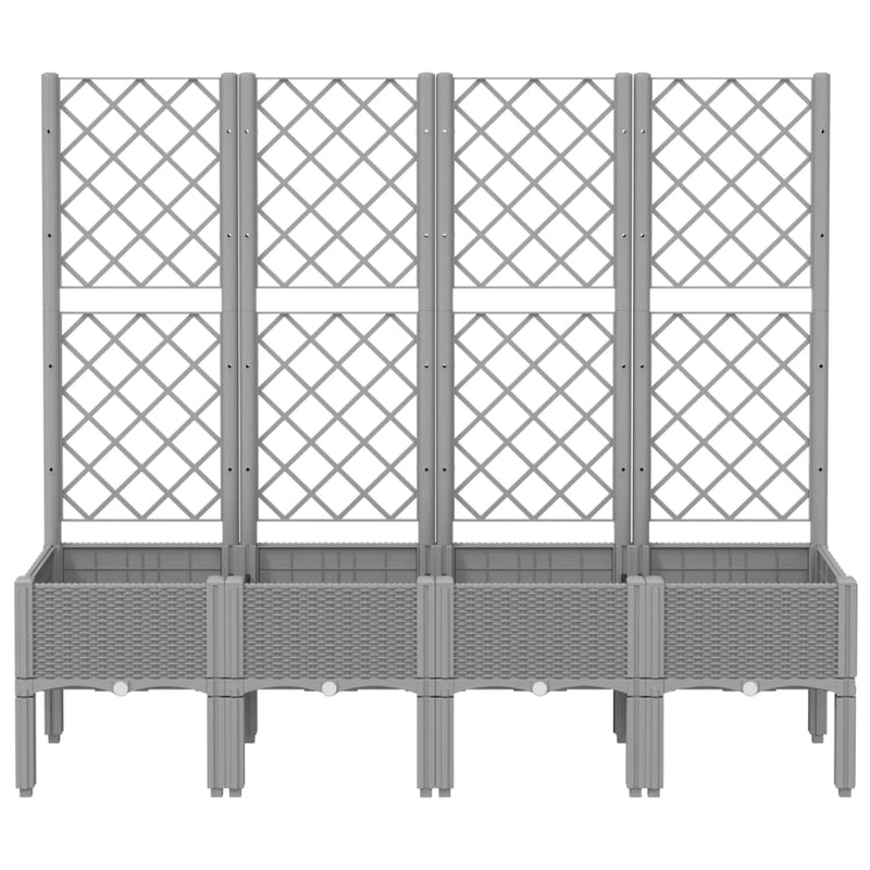 Garden Planter with Trellis Light Grey 160x40x142 cm PP