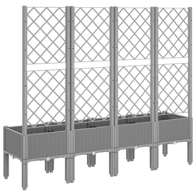 Garden Planter with Trellis Light Grey 160x40x142 cm PP