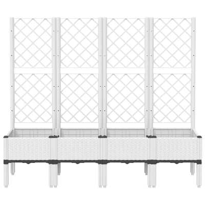 Garden Planter with Trellis White 160x40x142 cm PP